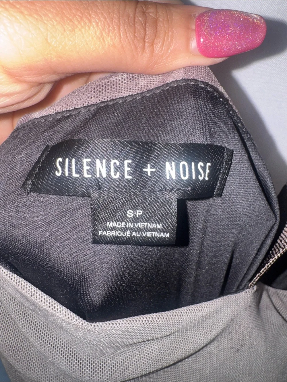 silence + noise Charcoal Halter Lace-Print Midi Dress